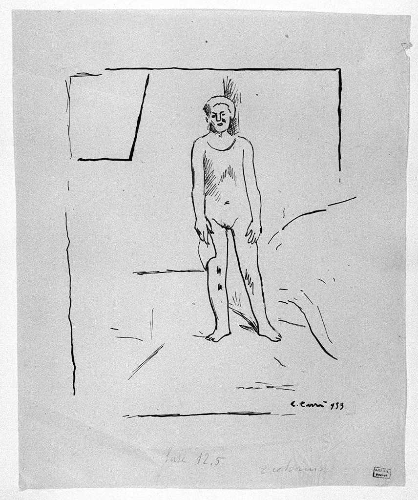   101-figura maschile nuda  -disegno-Firenze